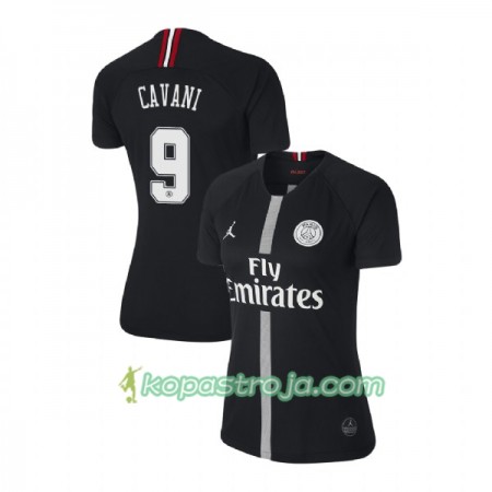 Billiga Fotbollströjor Paris Saint-Germain Cavani 9 Jodan Svart Dam Tredje tröja 2018/19 Kortärmad